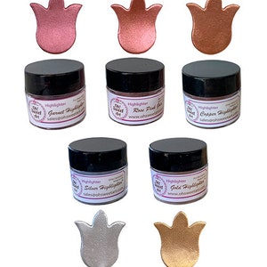 HIGHLIGHTER SET DUST x 5 Colors / 4 grams each container by  Oh! Sweet Art Products Fondant Gum Paste Cake Decorating