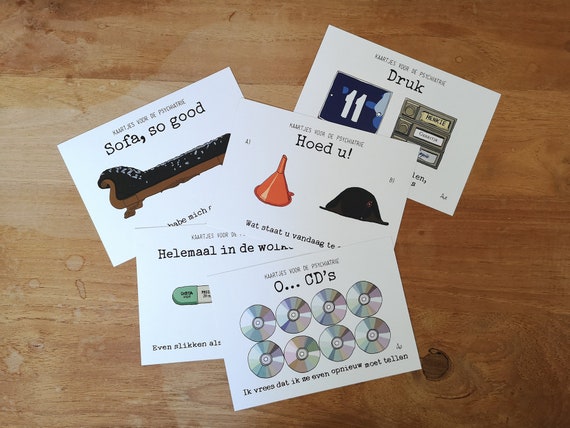 Cards for Psychiatry ('a little crazy') - set of 5 greeting cards...