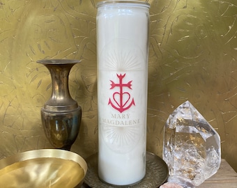 Mary Magdalene Prayer Candle, Camargue Cross Candle, unscented, vegan, soy candle
