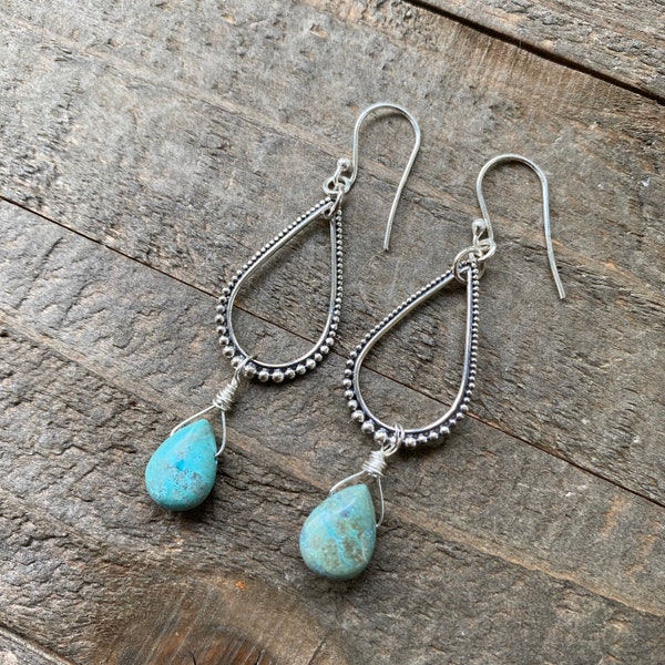 Sterling Silver & Chrysocolla Earrings