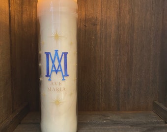 Mother Mary Prayer Candle, Ave Maria Candle, unscented, vegan, soy candle