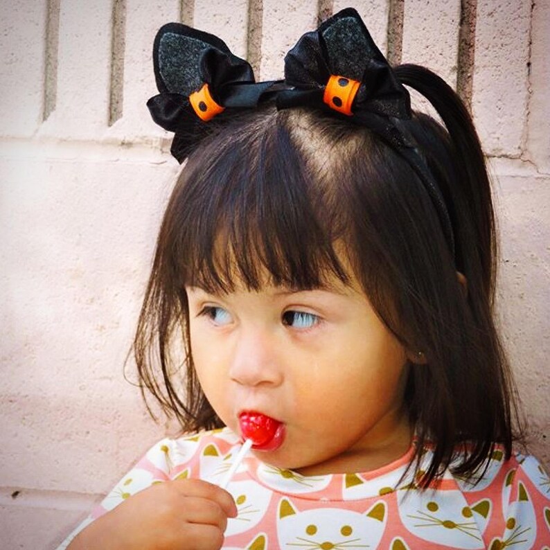 Black Cat Ear Clip Set Halloween Costume Made to Match Etsy