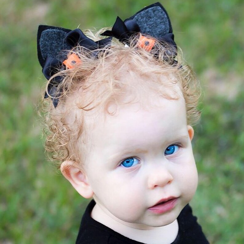 Black Cat Ear Clip Set Halloween Costume Made to Match Etsy