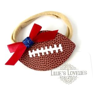 Football CHOOSE Your Team Color Baby Headband or Clip, NFL Hairbow, Superbowl Bow, Super Bowl Hairclip, Football Barrette, Bears, Colts