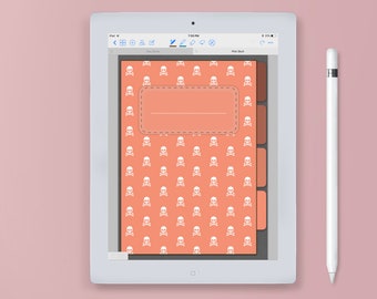 Peach Skull Digital Notebook - Bujo - Bullet Journal - Digital Journal - Goodnotes Journal