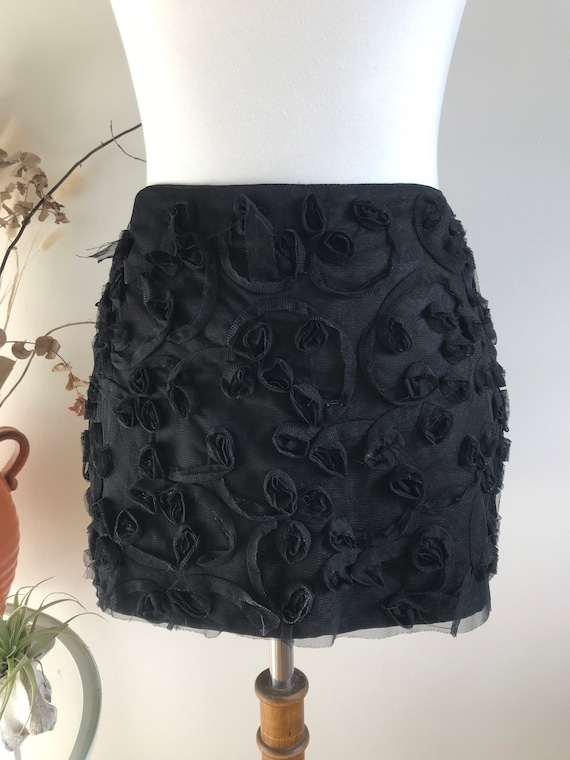 vintage 90s miss sixty lace tulle black micro mini