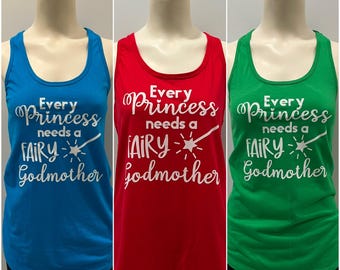 Disney Sleeping Beauty Fairies Merryweather, Fauna, and Flora “Every Princess needs a FAIRY Godmother” inspired Athletic Shirt Tank Top