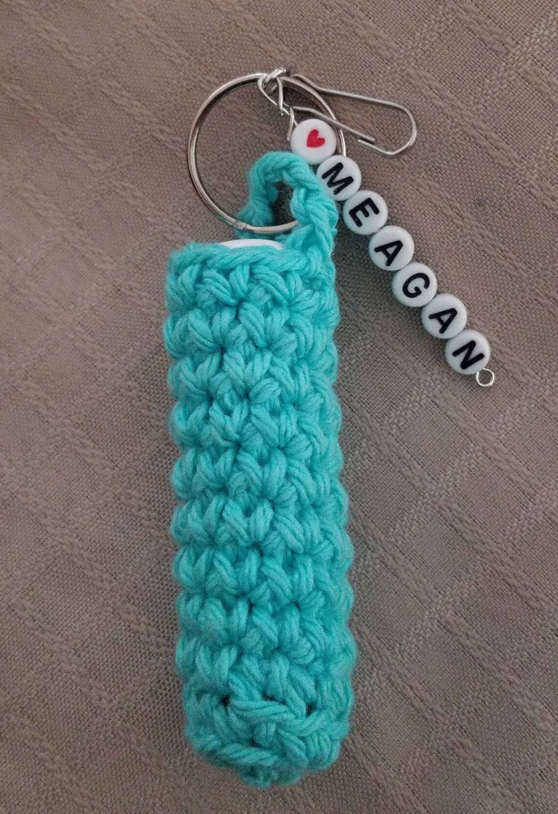 Keychain chapstick holder crochet cotton personalization Etsy