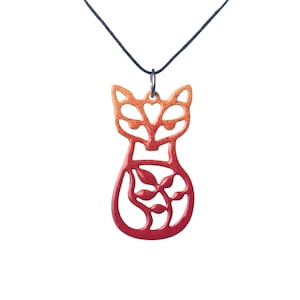 Fox Pendant, Stainless Steel, Adjustable Lenght