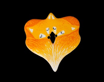 2 Foxes Brooch, Stainless Steel, Enameled Brooch, Whimsical Pin, Fox Pin, Dainty Design, Animal Jewelry, Enamel Fox Pin, Enamel Pin