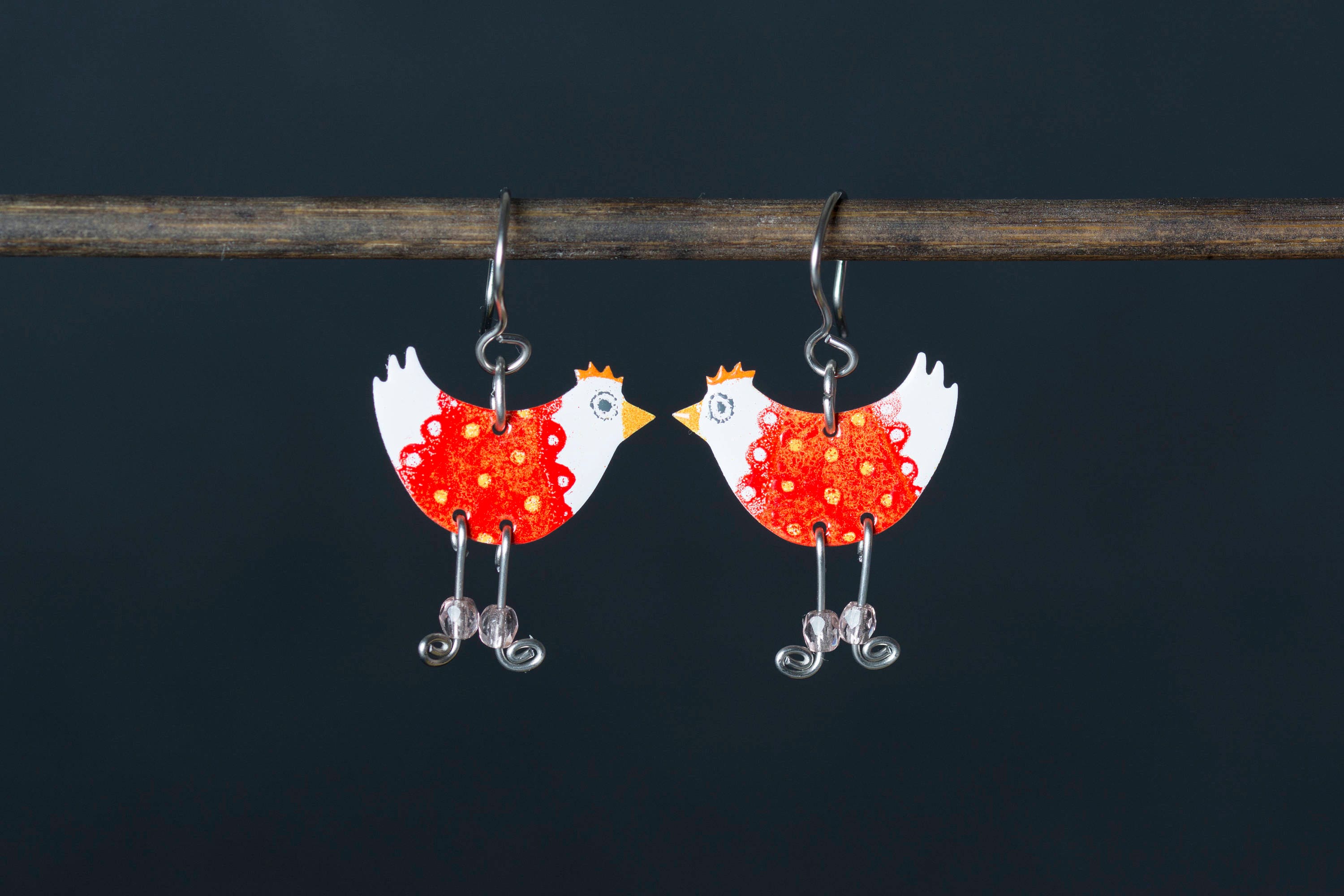 Funny Chicken Earrings Whimsical Jewelry Funny Jewelry Etsy