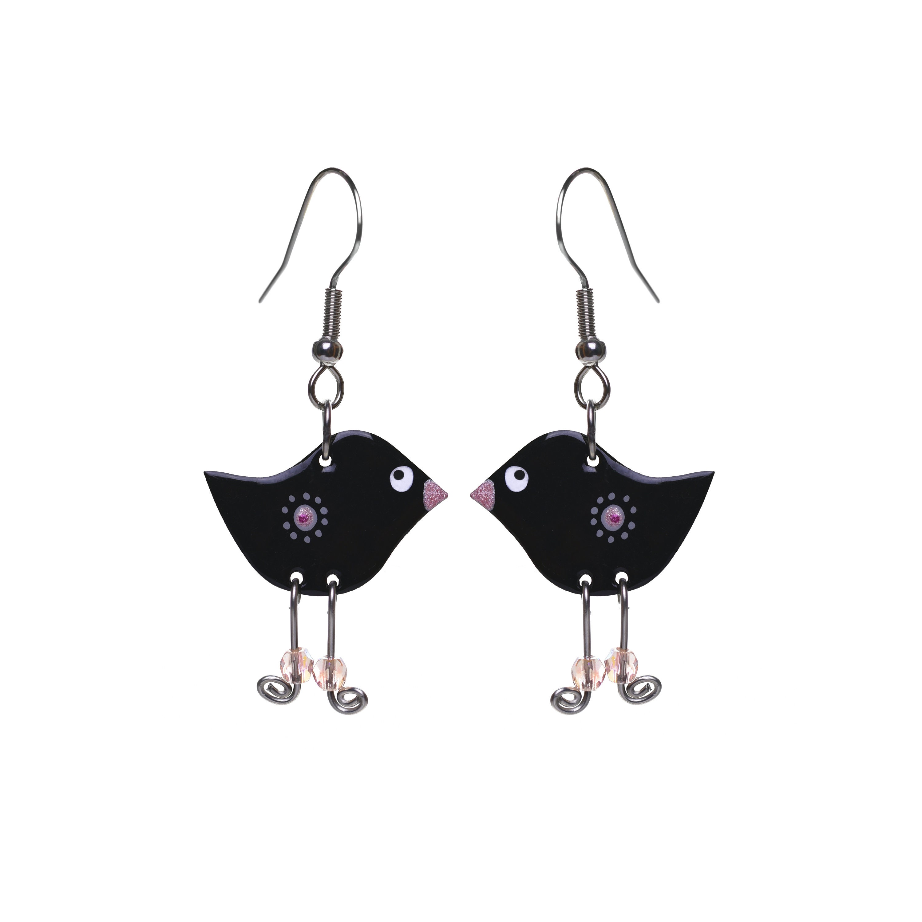 Funny Earrings Stainless Steel Bird Earrings Whimsical Etsy