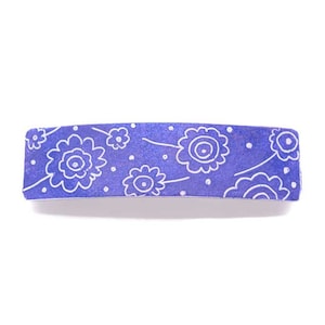 Haarspange, Edelstahl, Lila Blau Haarspange mit Handgemalten Blumen, Französische Haarspange, Geschenk für Sie, Personalisiertes Geschenk