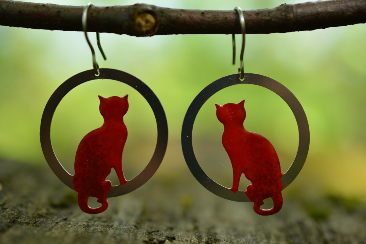 Sitting White Cat Earrings Kitten Earrings Pet Jewelry Cat Etsy