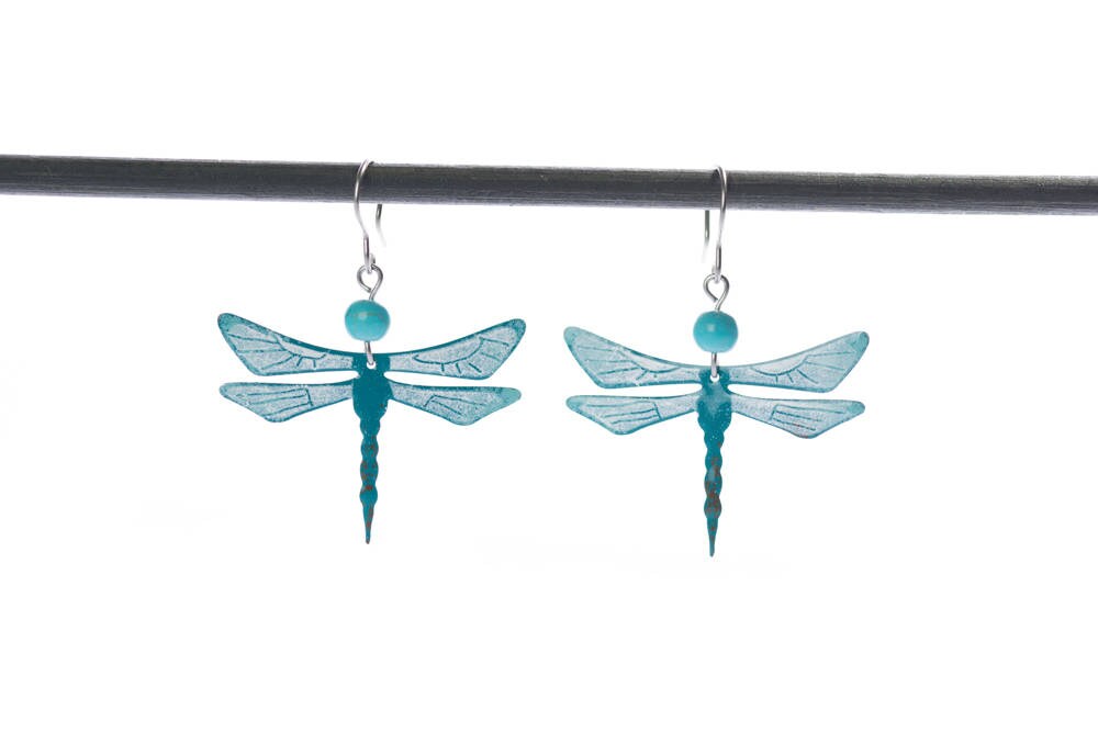 Stainless Steel Dragonfly Earrings Dragonfly Jewelry Insect Etsy