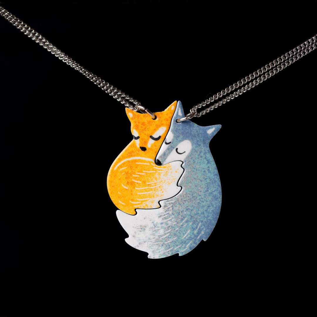 Space Galaxy Best Friends or Couples Necklaces