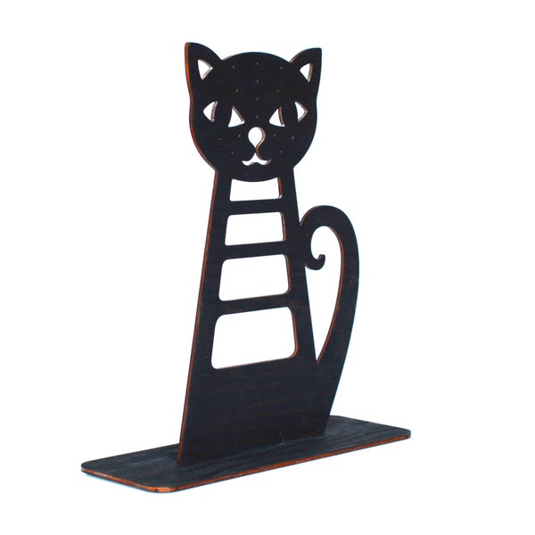 Black cat earring stand, earring display, earring hanger, earring organizer, earring holder, jewelry display, jewelry stand, jewelry holder