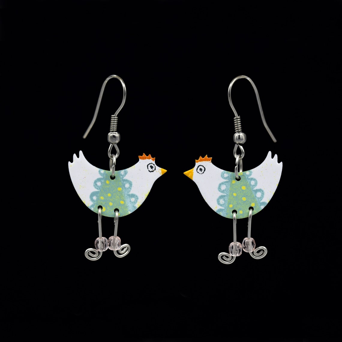 Chicken Earrings Funny Earrings Quirky Earrings Funny Etsy