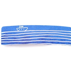 Hair Barrette, Personalized Blue Hair Clip, Boat and Waves,  French Barrette, Gift for Her, Personalized Gift, French Clip, Hair Accessories