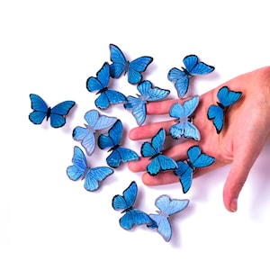 Quirky Blue Butterfly Pin on Stainless Steel