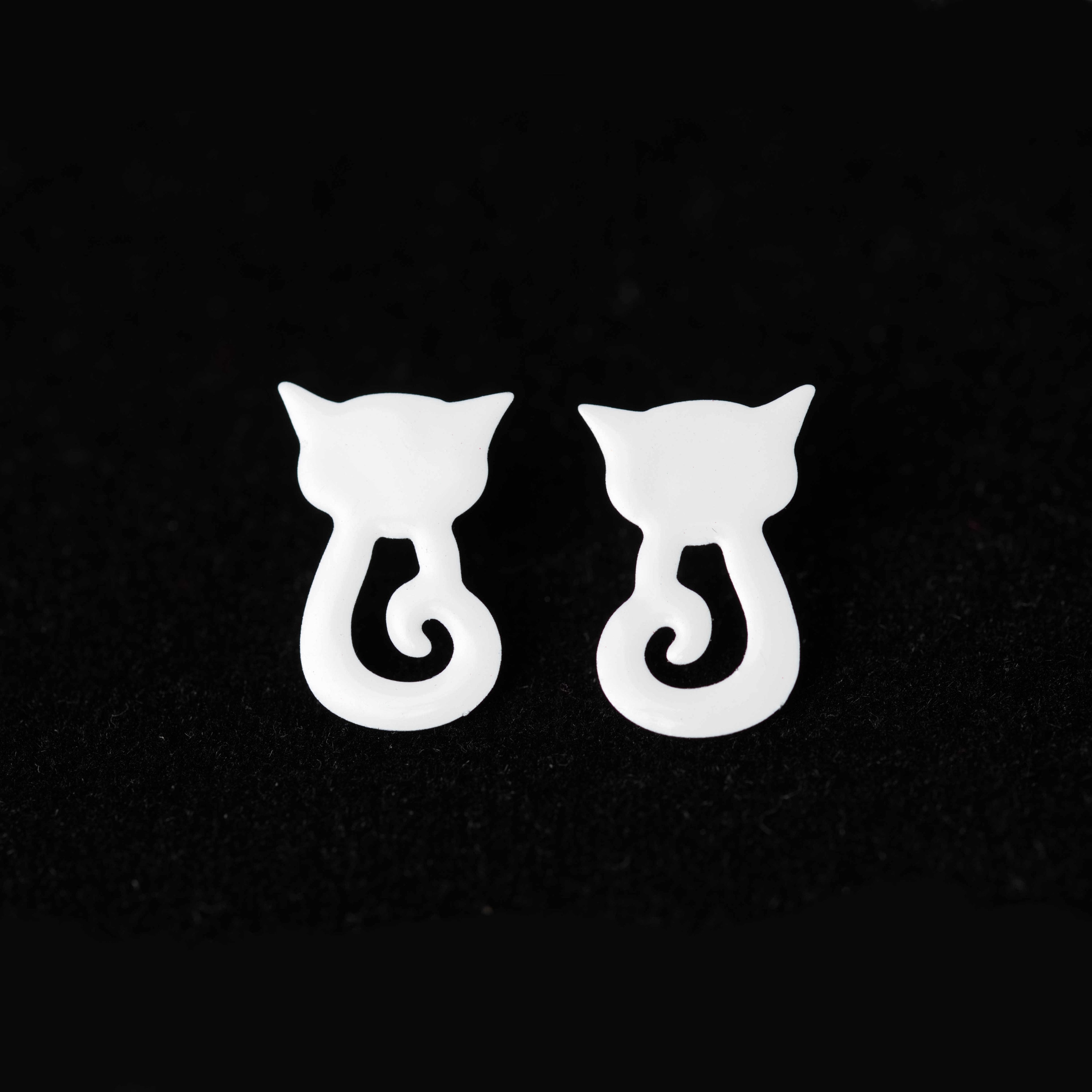 Cat Earrings Studs Kitten Earring Kitty Earring Post Kitten Etsy