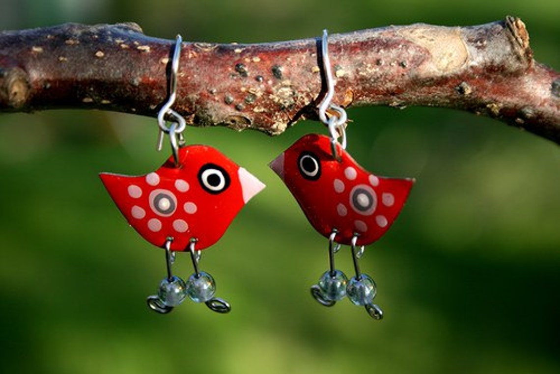 Funny Earrings Stainless Steel Bird Earrings Whimsical Etsy