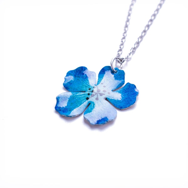 Statement Flax Bloom Necklace - Enamel on Stainless Steel Base