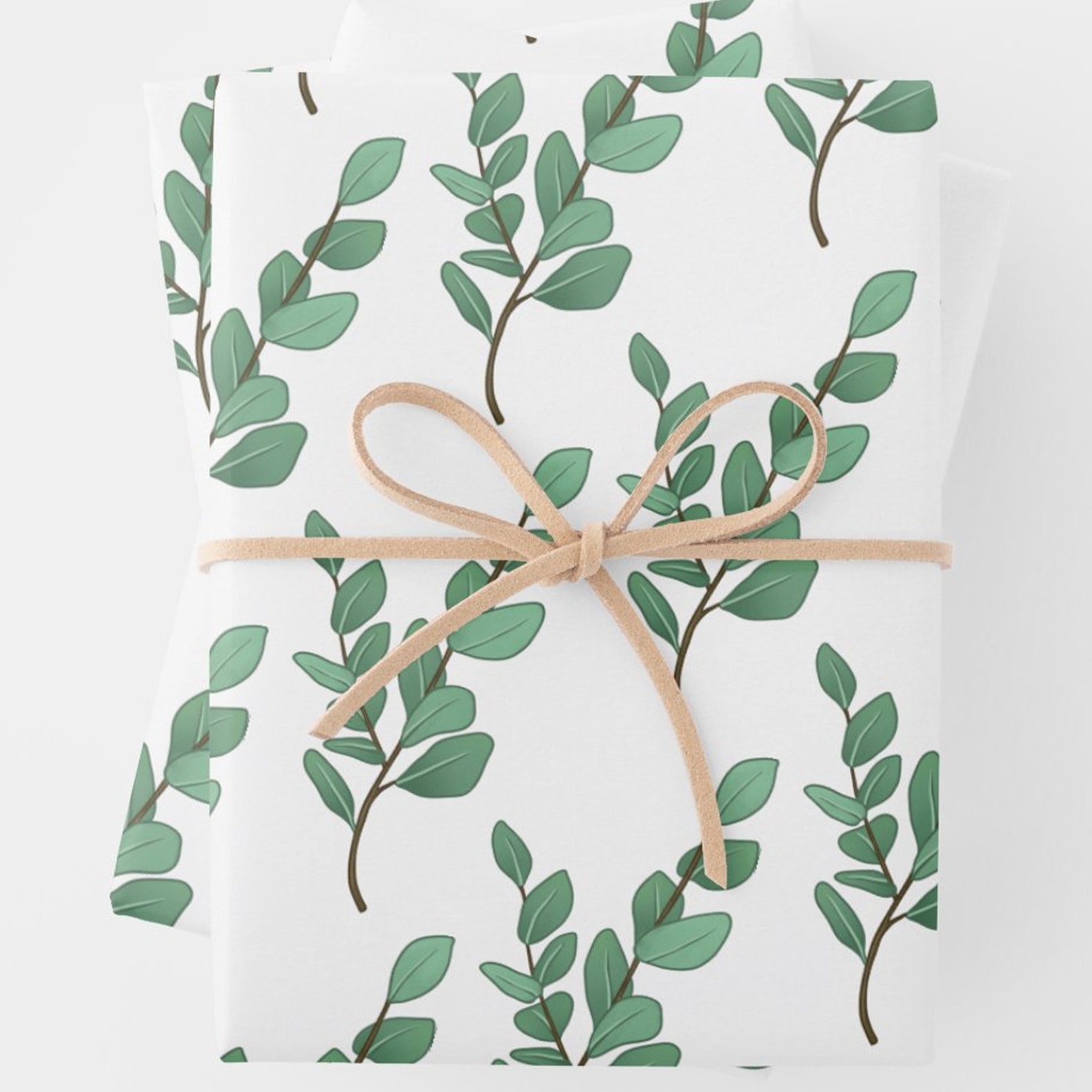 Set of 3 Eucalyptus Wrapping Paper Sheets Etsy