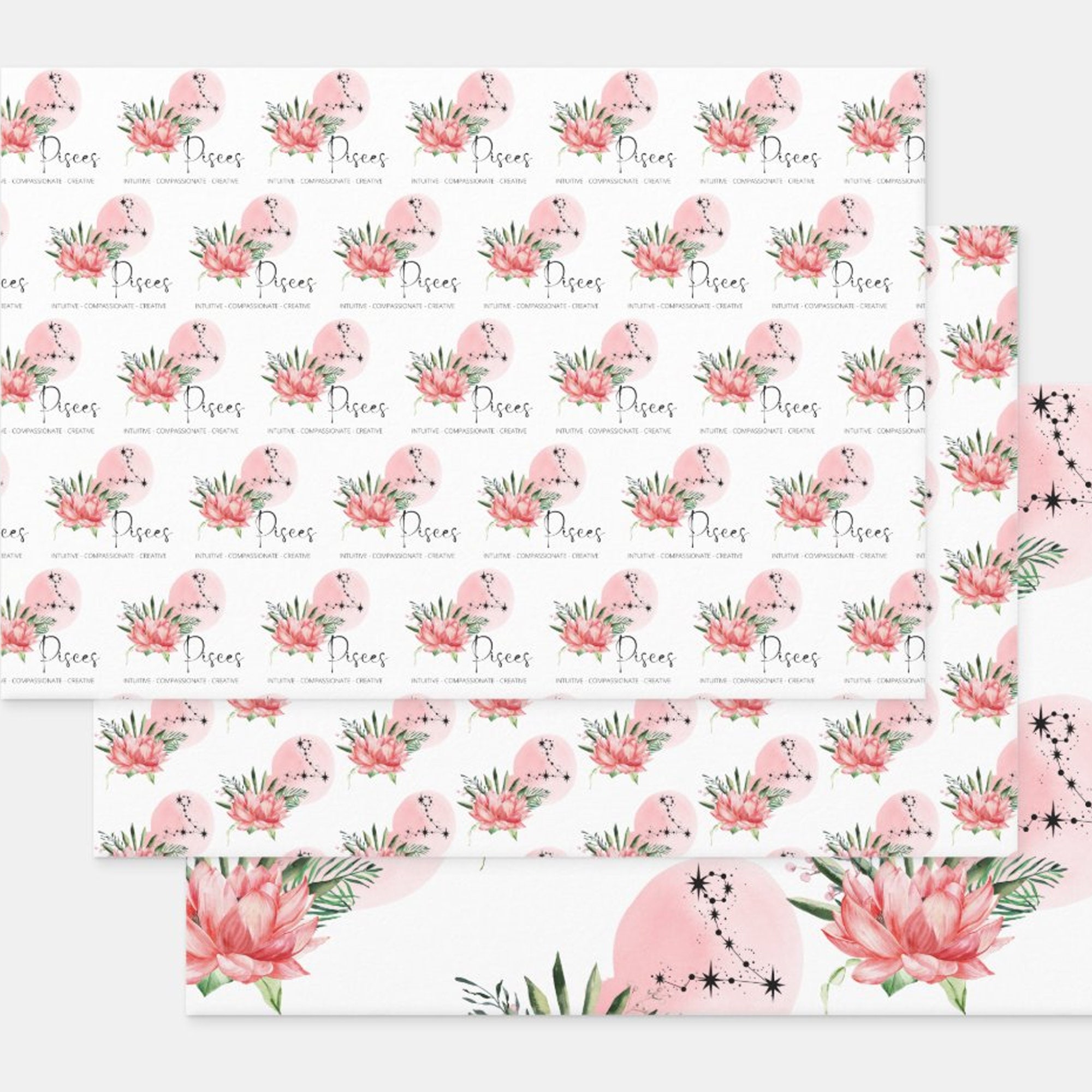 Paper, Party & Kids Set of 3 Gemini Birthday Wrapping Paper Sheets