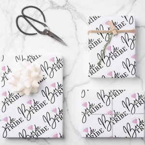 Set of 3 Bride Tribe Wrapping Paper Sheets