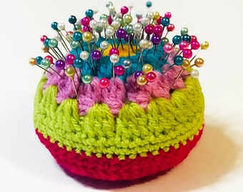 Handmade Crochet Pin Cushion "Granny Sunburst"