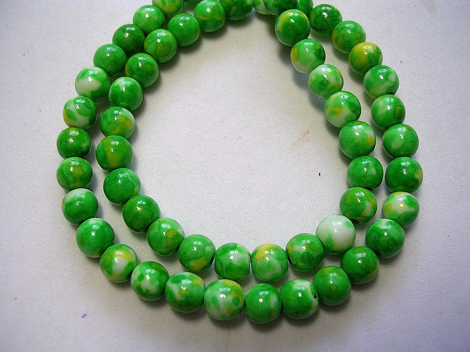 6mm Lime Green Stone Beads 62 Pieces 6mm Round Stone Beads 6mm Etsy