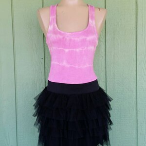 Tie Dyed Summer Tank Dress with Tutu Like Skirt, Medium