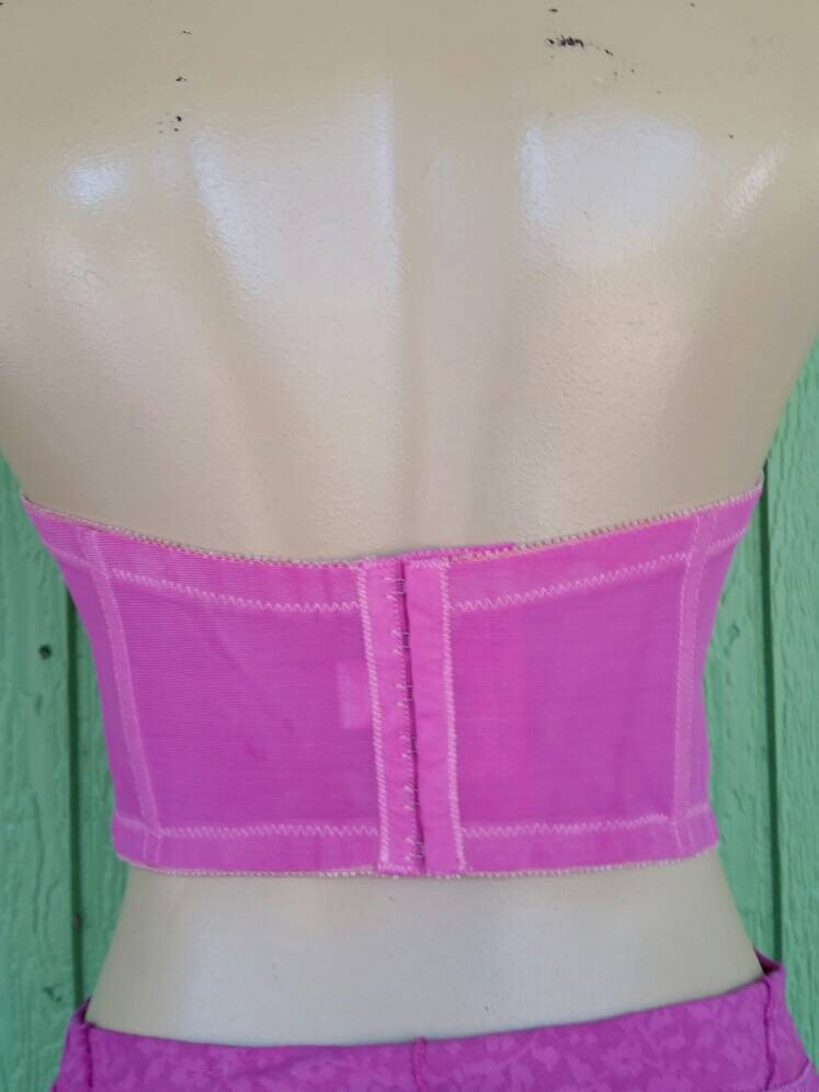 Vintage Bustier, Hot Pink Strapless Bra, Hand Dyed by Dye4me Collection, 42DD Etsy