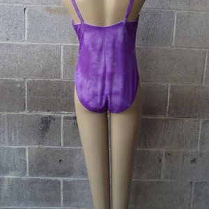 Bodysuit Lingerie, Purple Bodysuit hand Tie Dyed, Sexy Lingerie, Rockabilly Pin Up Bodysuit, Size 42D image 2
