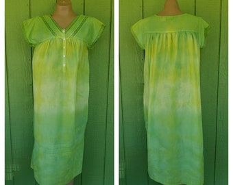 Hand Tie Dyed Casual Dress | MuuMuu Style Tie Dyed Dress | Tie Dyed Prairie Dress |