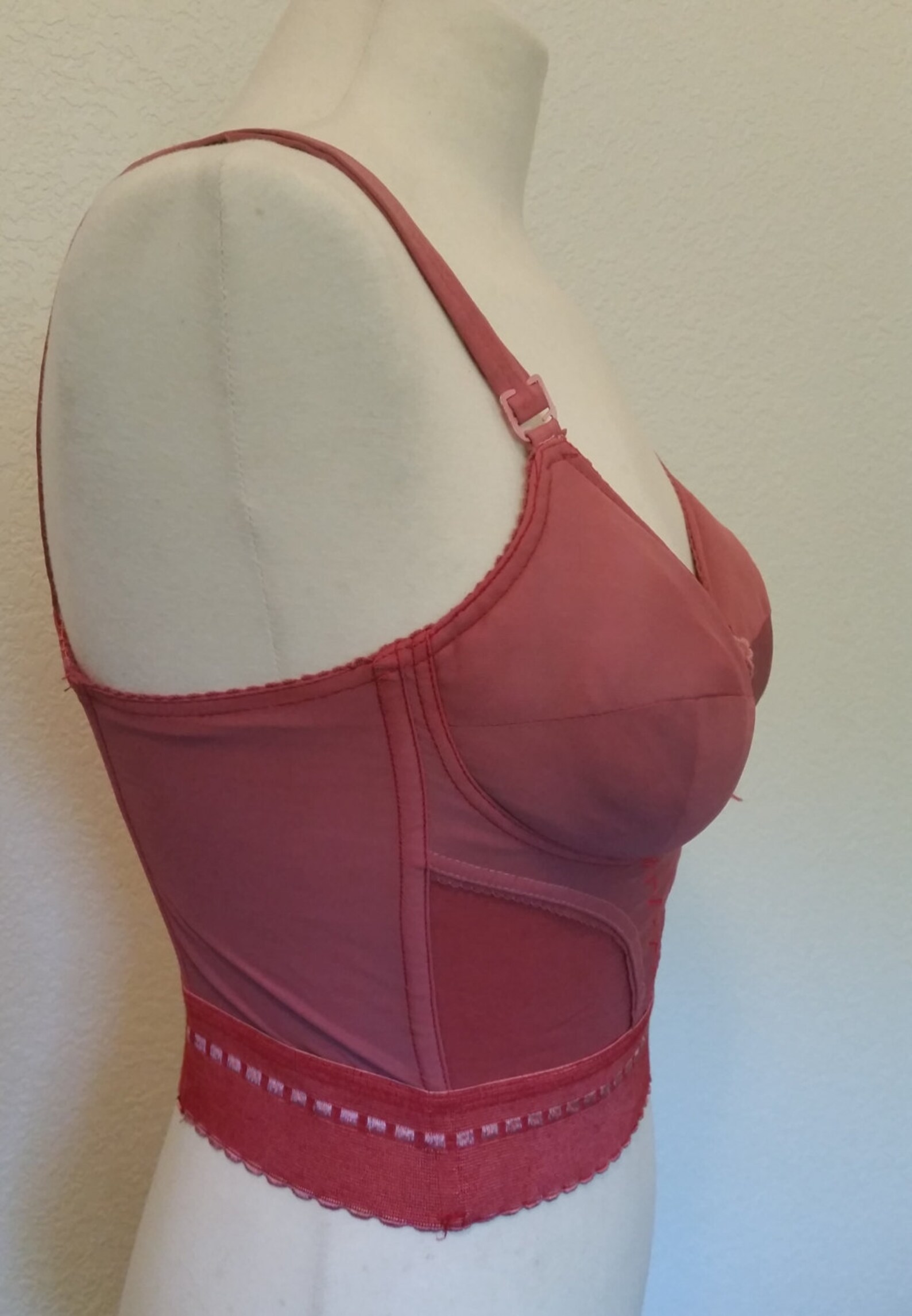 Dye4Me Collection Long Line Blood Red Bra Sexy Red Bra Hand | Etsy