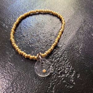 Mustard Seed Glass Bead Bracelet | Matthew 17:20 | Faith Jewelry | Move Mountains | Floating | Stretch | Christian | Charm | Unspoken Realms