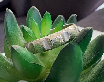 Handmade Hammered Sterling Silver Ring: Minimalist Textured Band
