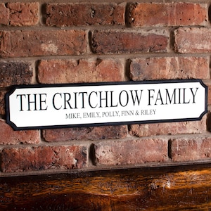 Personalised Family Street Sign. Indoor or Outdoor use, Waterproof Home, Bar or Garden decor. Vintage Railway Plaque. Various Sizes.