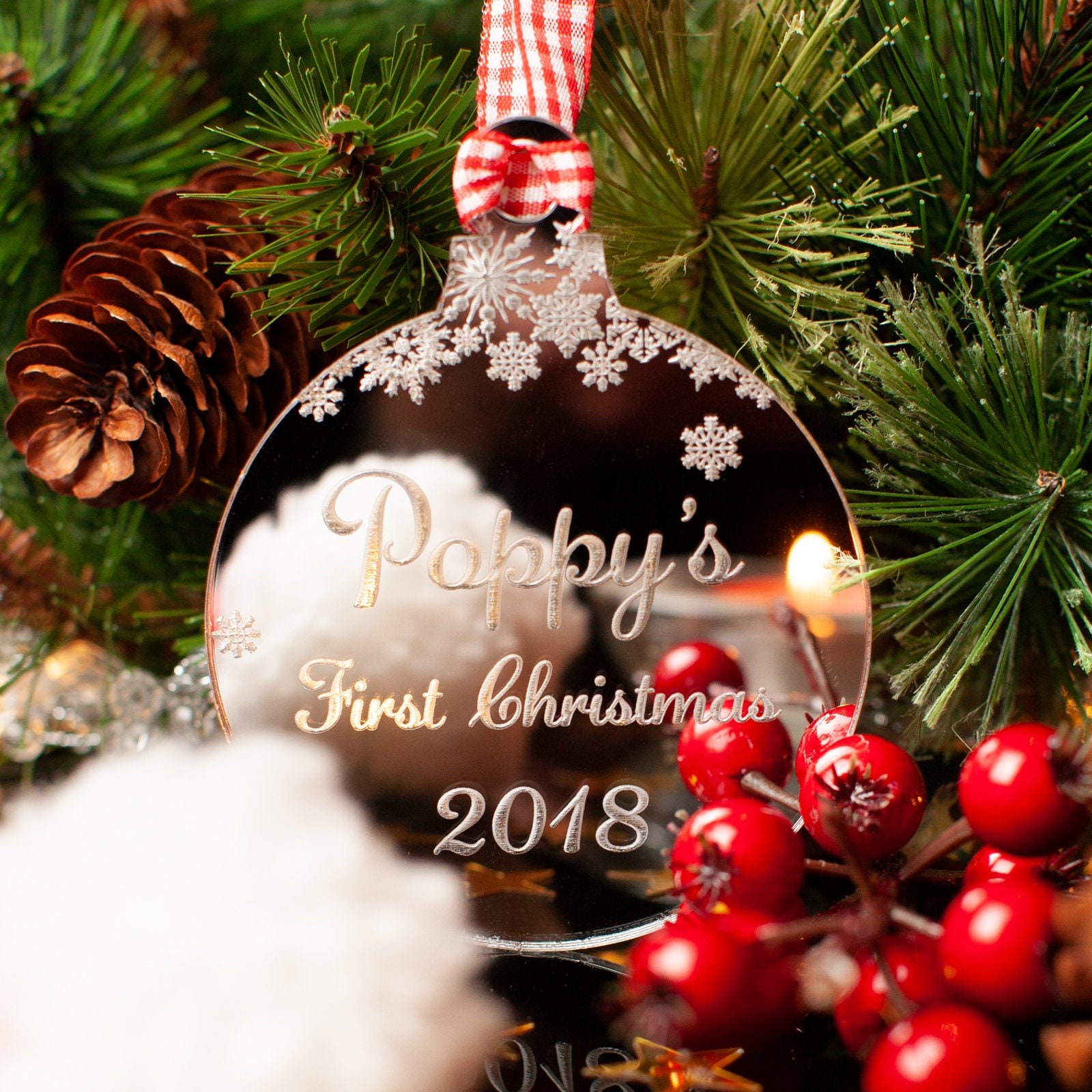 Christmas keepsake Tree ornament Bauble Send A Hug wooden decoration