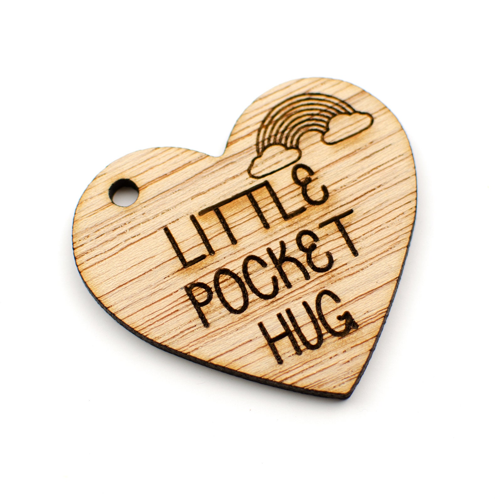 Little Pocket Hug Wooden Heart Token Miss You Note Isolation Etsy
