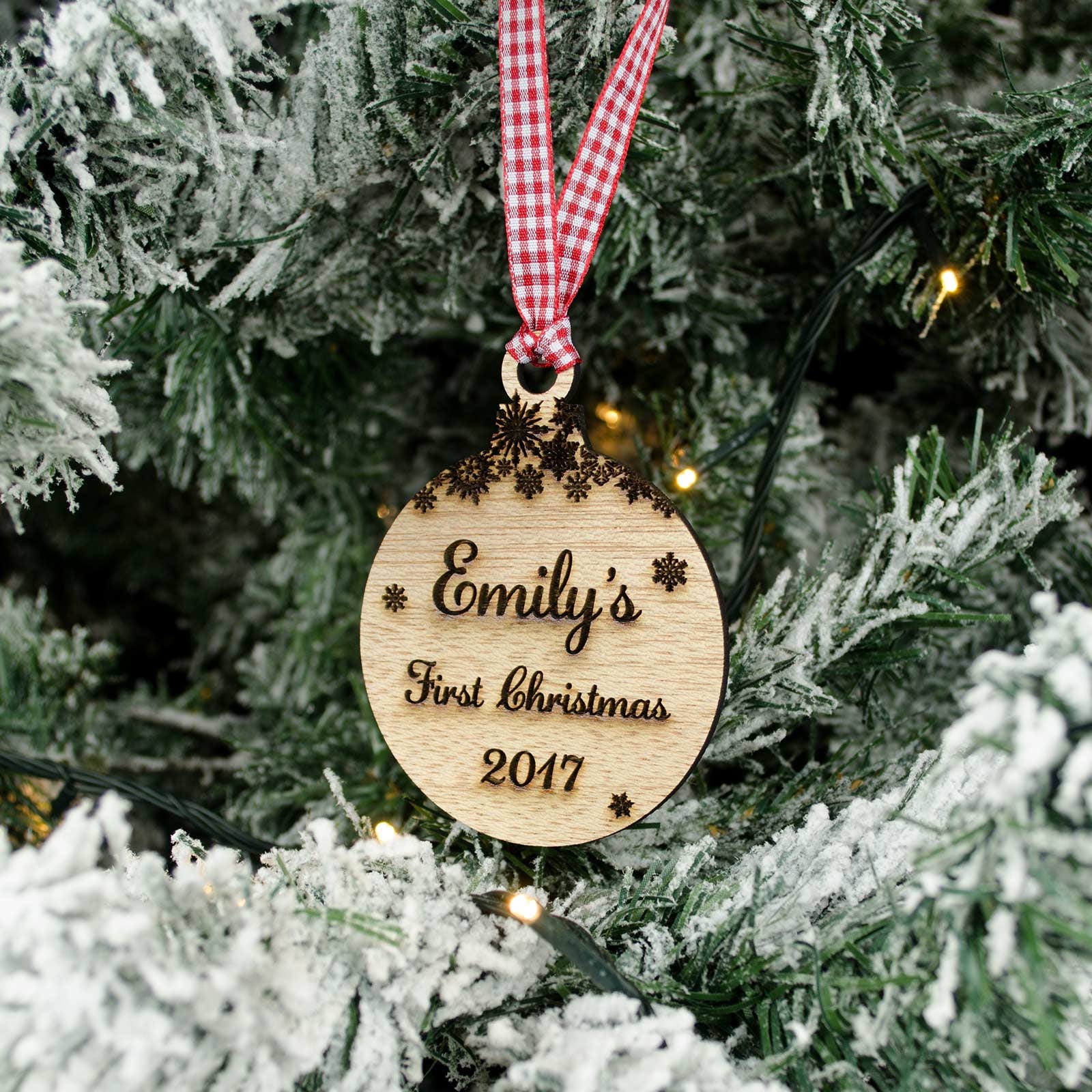 Baby's First Christmas Bauble. Personalised Wooden Xmas - Etsy UK