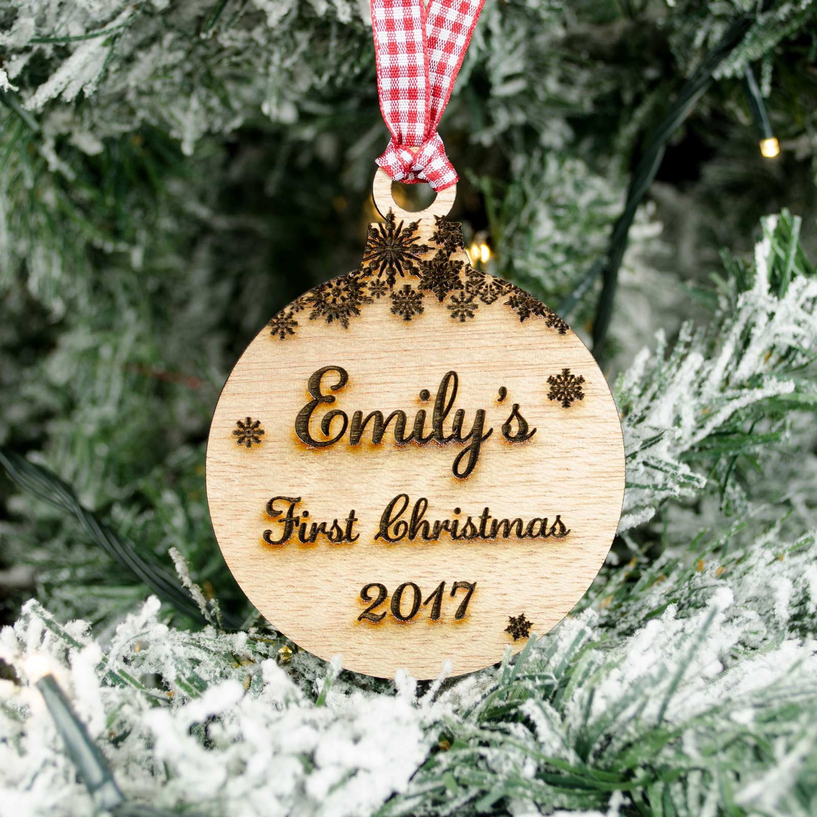 Baby's First Christmas Bauble. Personalised Wooden Xmas - Etsy UK