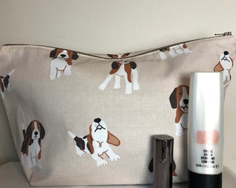 Beagle Dog Print Makeup/Cosmetic Bag