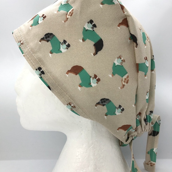 Australian Shepherd Dog Print Scrub Cap