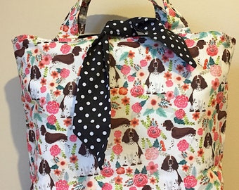 English Springer Spaniel Brown Dog Print Handbag