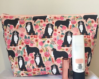 Bernese Mountain Dog Print Makeup/Cosmetic Bag