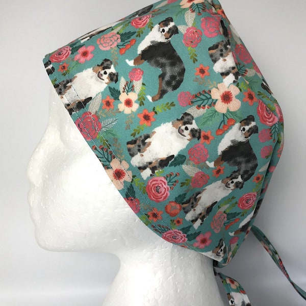 Australian Shepherd Dog Print Scrub Cap