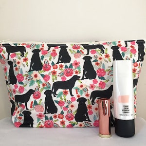 Labrador Black Dog Print Makeup/Cosmetic Bag